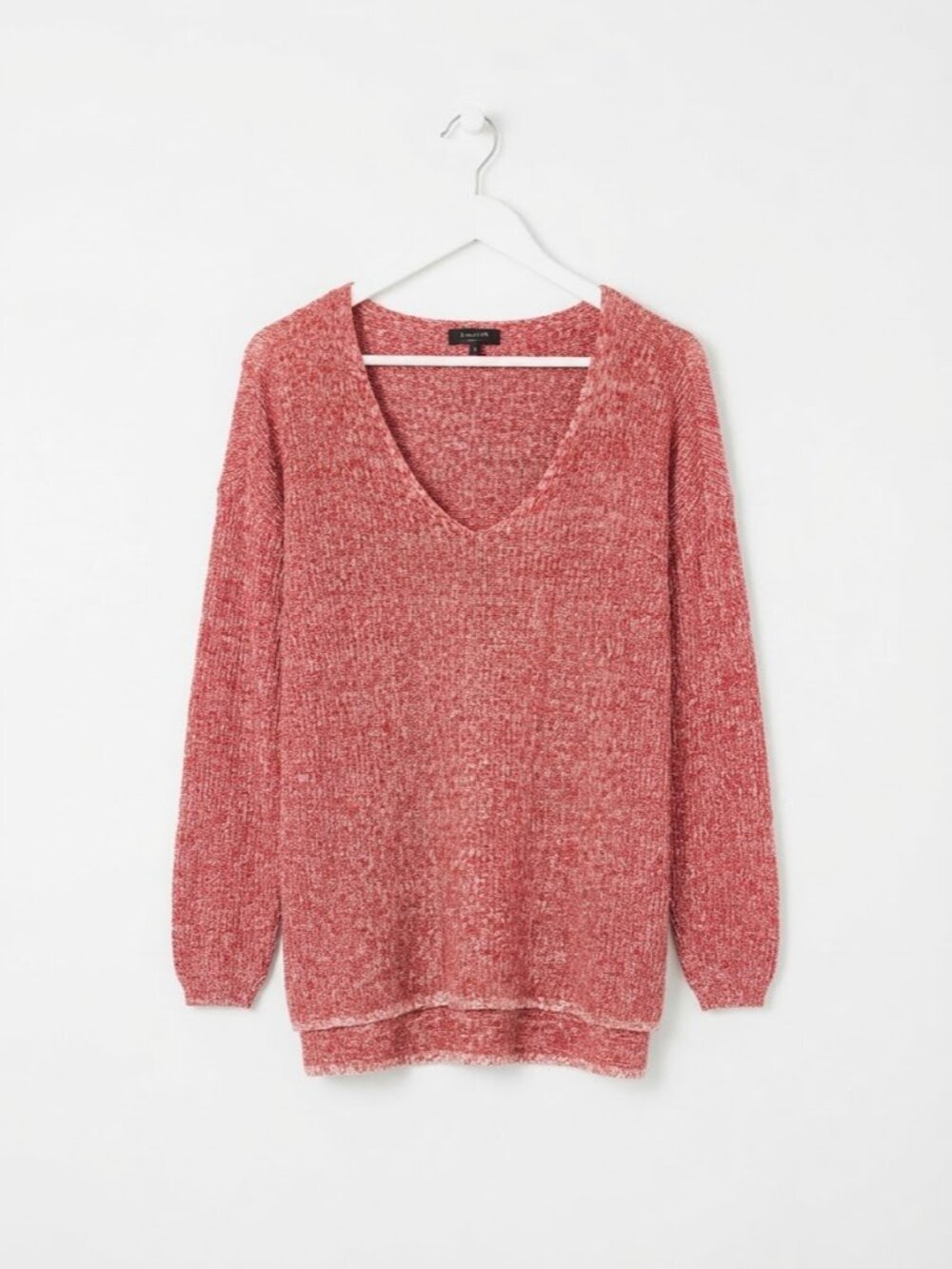 Babaton Linen V-Neck Knit Sweater